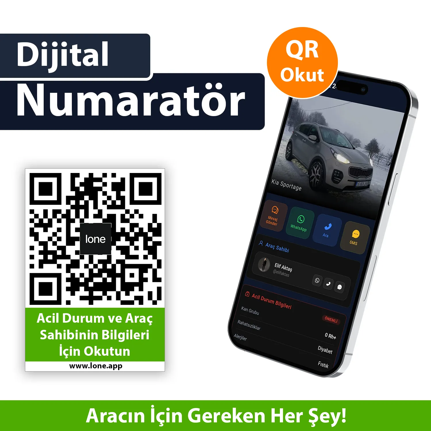 Lone Vehicle QR Araç Etiketi